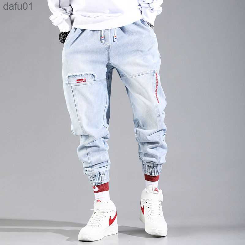 Streetwear Hip Hop Cargo Pants Men's jeans Cargo Pants Elastic Harun pants Joggers Pants In Autumn and Winter L230520