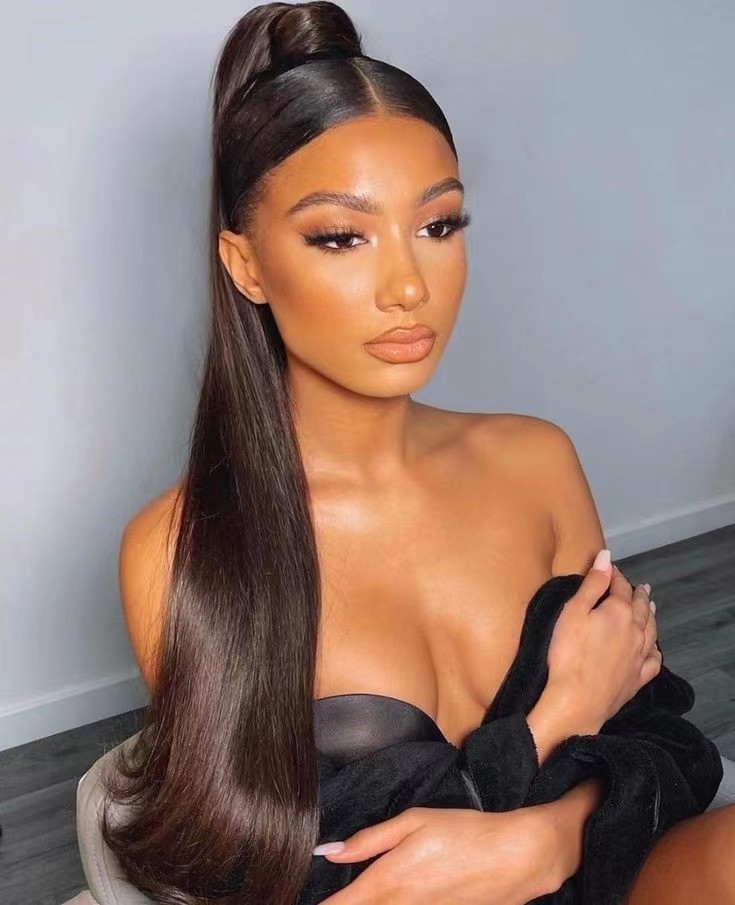 Ponytail Extension Human Pony Tails Hair piece Wrap Around clip on Ponytail Hair Extensions 100% Real Remy Hair maximum volume super thick 26" su