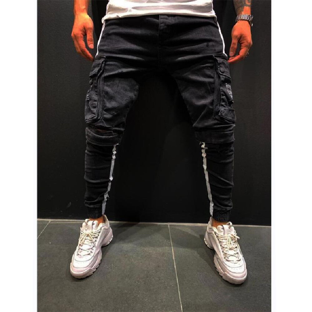 Mens Jeans Denim Pocket Pants Summer Autumn Thin Slim Regular Fit Straight Elasticity Stretchy Male Blue Black Trousers 230606