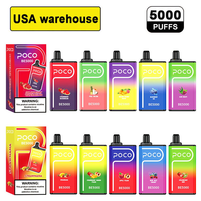 USA Original Poco BE5000 Eletronic Cigarette Disposable Vape pen Mesh Coil 5000 puffs Vapor Airflow Rechargeable 14ML 10 Flavors Device e Cigs Vaporizers
USA Original Poco BE5000 Eletronic Cigarette Disposable Vape pen Mesh Coil 5000 puffs Vapor Airflow Rechargeable 14ML 10 Flavors Device e Cigs Vaporizers