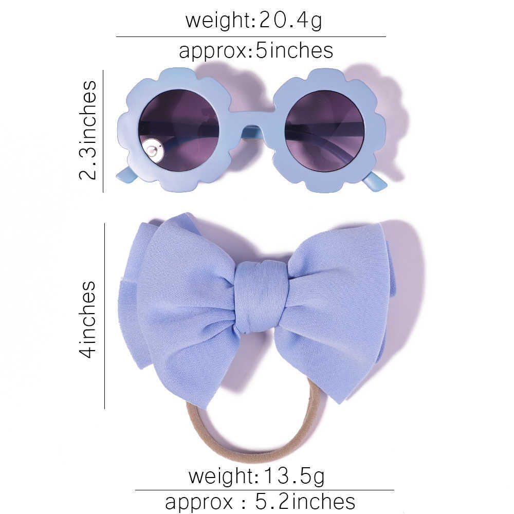 Other 2PCS/Pack Headband Flower Sunglasses Girls Beach Photography Props Toddler Hair Bands Headwear Kids Hair Accessories