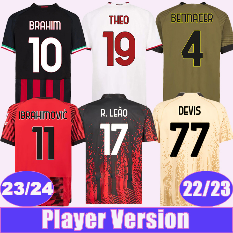 2023 24 IBRAHIMOVIC Soccer Jerseys Player Version 22 23 ROMAGNOLI BENNACER THEO TONALI BRAHIM KESSIE CALABRIA TONALI Home Away 3rd 4th Goalkeeper Football Shirts, Qy8917 22 23 home no patch
2023 24 IBRAHIMOVIC Soccer Jerseys Player Version 22 23 ROMAGNOLI BENNACER THEO TONALI BRAHIM KESSIE CALABRIA TONALI Home Away 3rd 4th Goalkeeper Football Shirts, Qy8917 22 23 home no patch