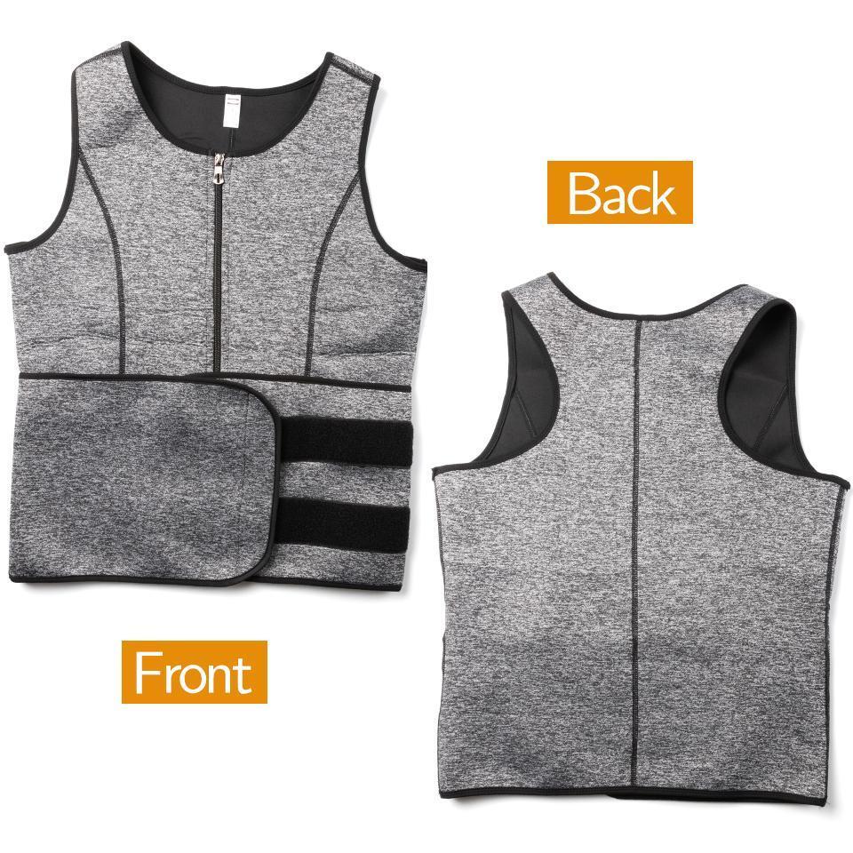 Men's Body Shapers Men Sauna Sweat Zipper Vest Neoprene Corset Waist Trainer Vest Body Shaper Workout Tank Tops Compression Shirt 230606