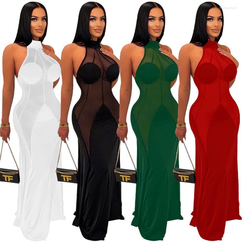 Casual Dresses Sexy Halter Backless Long Dress Women Patchwork Mesh Ruffled Fishtail Party Summer See Through Birthday Sundress Clothes, Green
Casual Dresses Sexy Halter Backless Long Dress Women Patchwork Mesh Ruffled Fishtail Party Summer See Through Birthday Sundress Clothes, Green