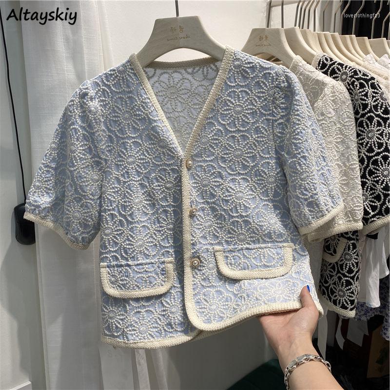 Women' Blouses Casual Shirts Women Tender Elegant Loose Fashion Embroidery Floral Jacquard Blusas Stylish Short-style V-neck Outerwear, Blue
Women' Blouses Casual Shirts Women Tender Elegant Loose Fashion Embroidery Floral Jacquard Blusas Stylish Short-style V-neck Outerwear, Blue