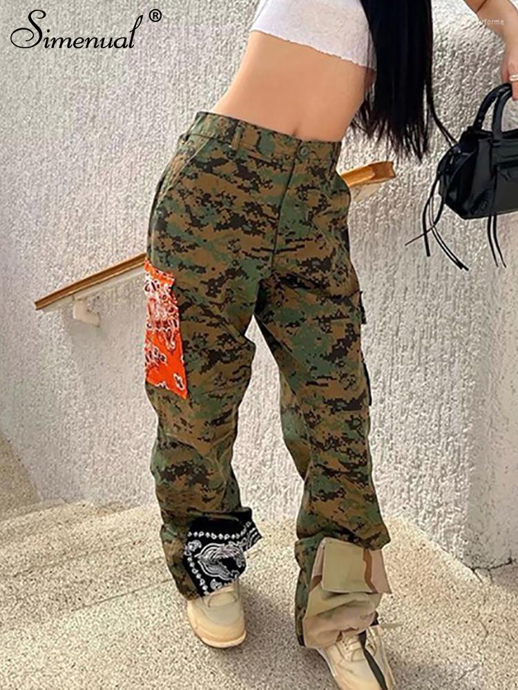 Women' Pants Simenual Casual Camouflage Printed Cargo Women Pocket Patchwork Oversize Bottoms Spring Summer Workout Streetwear Trousers
Women' Pants Simenual Casual Camouflage Printed Cargo Women Pocket Patchwork Oversize Bottoms Spring Summer Workout Streetwear Trousers