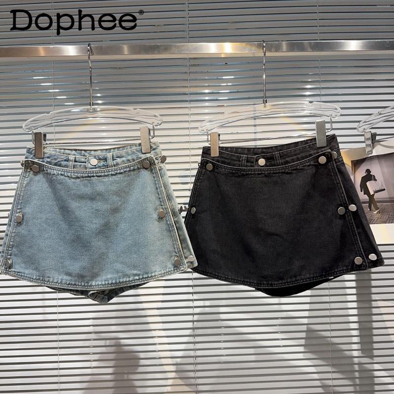 Women' Shorts Street Girl Side Buckle Skirt Fake Two-Piece Washed Denim Pantskirt Women' 2023 Summer High Waisted Jeans, Black
Women' Shorts Street Girl Side Buckle Skirt Fake Two-Piece Washed Denim Pantskirt Women' 2023 Summer High Waisted Jeans, Black