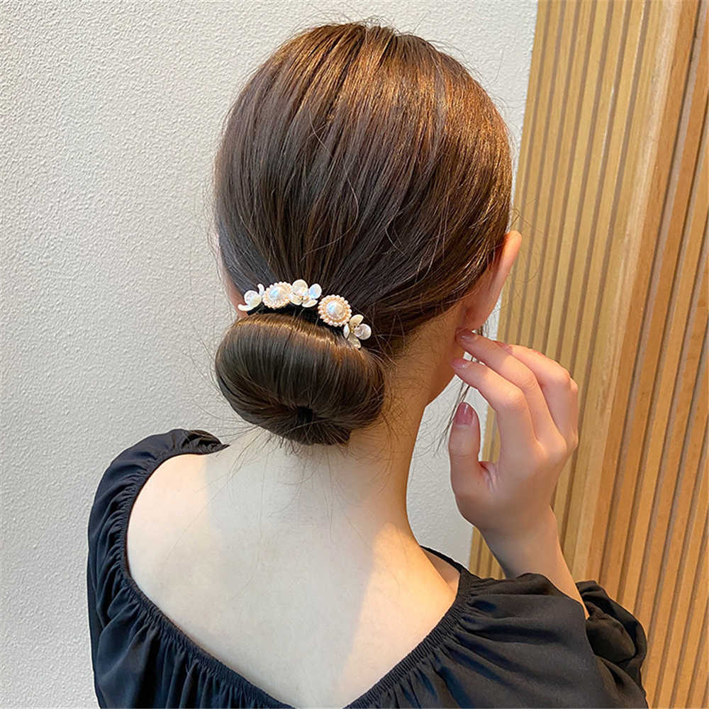 Other Elegant Fashion Flower Hairpin Bun Maker Headband Lazy Hair Accessories Women Hairstyle Hair Stick Banquet For Party