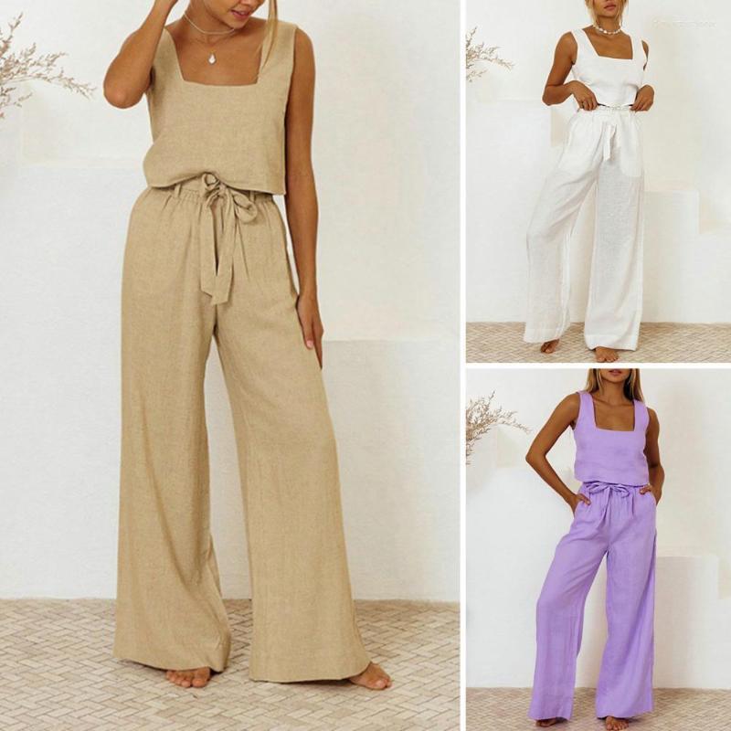 Women' Two Piece Pants 2Pcs/Set Lady Outfit Square Collar Vest Trousers Set High Waist Drawstring Pockets Casual Solid Color Top, Khaki
Women' Two Piece Pants 2Pcs/Set Lady Outfit Square Collar Vest Trousers Set High Waist Drawstring Pockets Casual Solid Color Top, Khaki