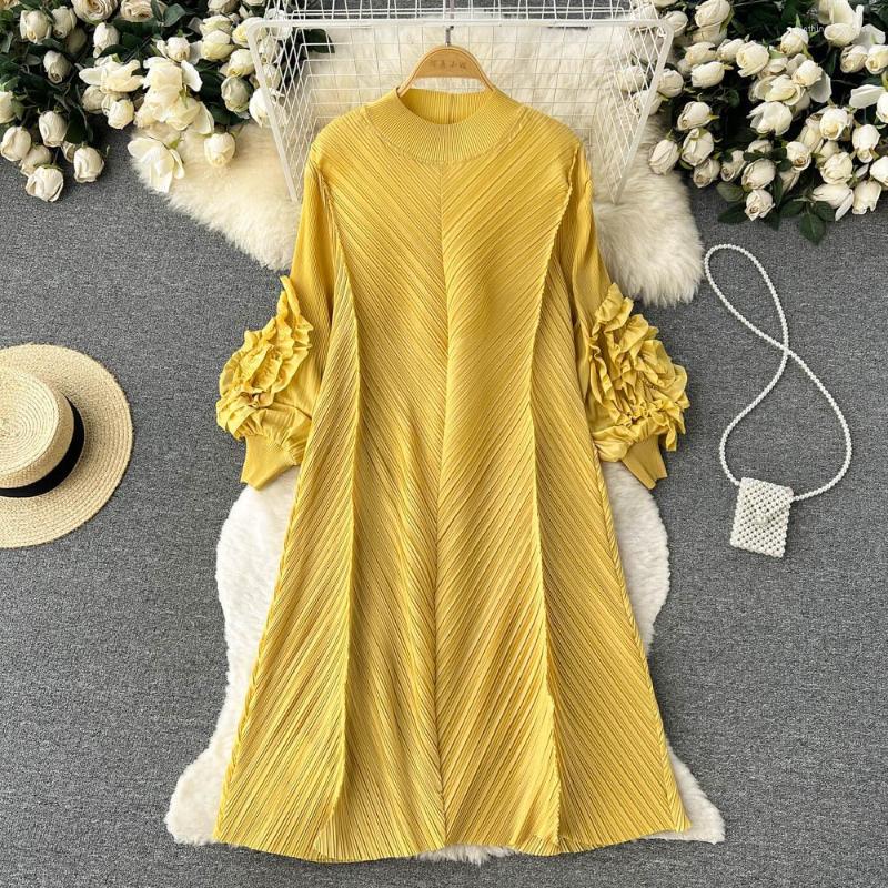 Casual Dresses Summer Oversized Pleated Dress Elegant Women O-neck Puff Sleeve Midi Lady Ruffled Loose Solid Vintage Female, Black
Casual Dresses Summer Oversized Pleated Dress Elegant Women O-neck Puff Sleeve Midi Lady Ruffled Loose Solid Vintage Female, Black