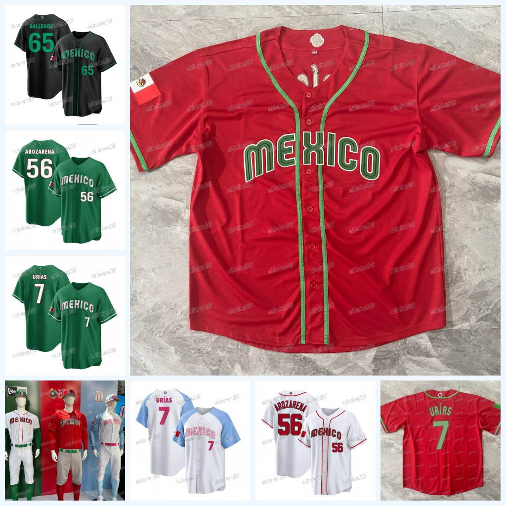 2023 Mexico Baseball Jersey Julio Urias Randy Arozarena Taijuan Walker Austin Barnes Joey Meneses Rowdy Tellez Patrick Sandoval Jose Urquidy Alex Verdugo