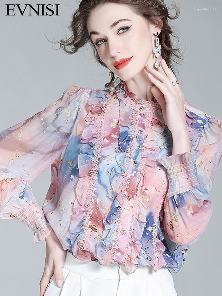 Women' Blouses EVNISI Chic Floral Printing Chiffon Blouse Single Breasted Office Tops Long Sleeved Elegant For Women Summer, Pink
Women' Blouses EVNISI Chic Floral Printing Chiffon Blouse Single Breasted Office Tops Long Sleeved Elegant For Women Summer, Pink