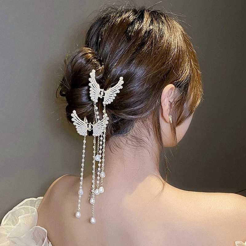 Other 2023 New Butterfly Tassel Hairpin Simple Metal Hair Barrettes Women Clips Hair Accessories