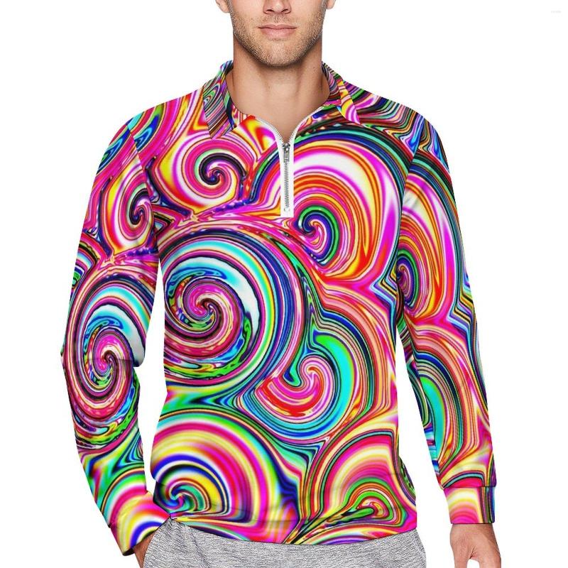 Men' Polos Colorful Swirls Print Casual T-Shirts Heatwave Funk Polo Shirt Man Stylish Spring Long-Sleeved Design Clothing Big Size, Style-5
Men' Polos Colorful Swirls Print Casual T-Shirts Heatwave Funk Polo Shirt Man Stylish Spring Long-Sleeved Design Clothing Big Size, Style-5