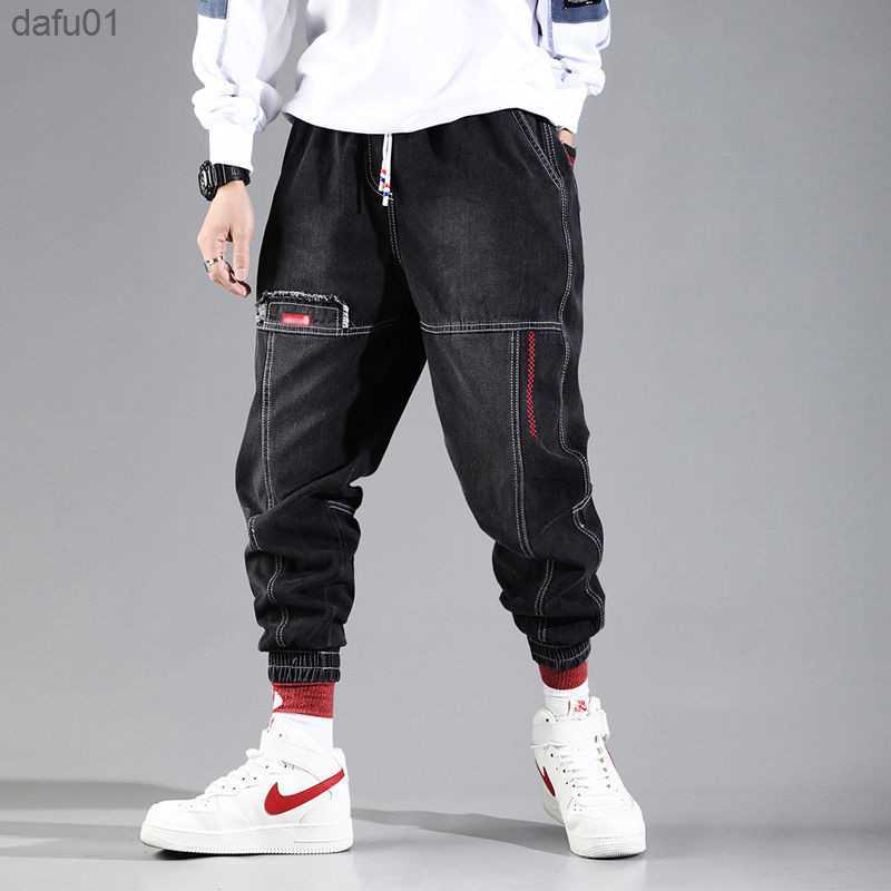 Streetwear Hip Hop Cargo Pants Men's jeans Cargo Pants Elastic Harun pants Joggers Pants In Autumn and Winter L230520