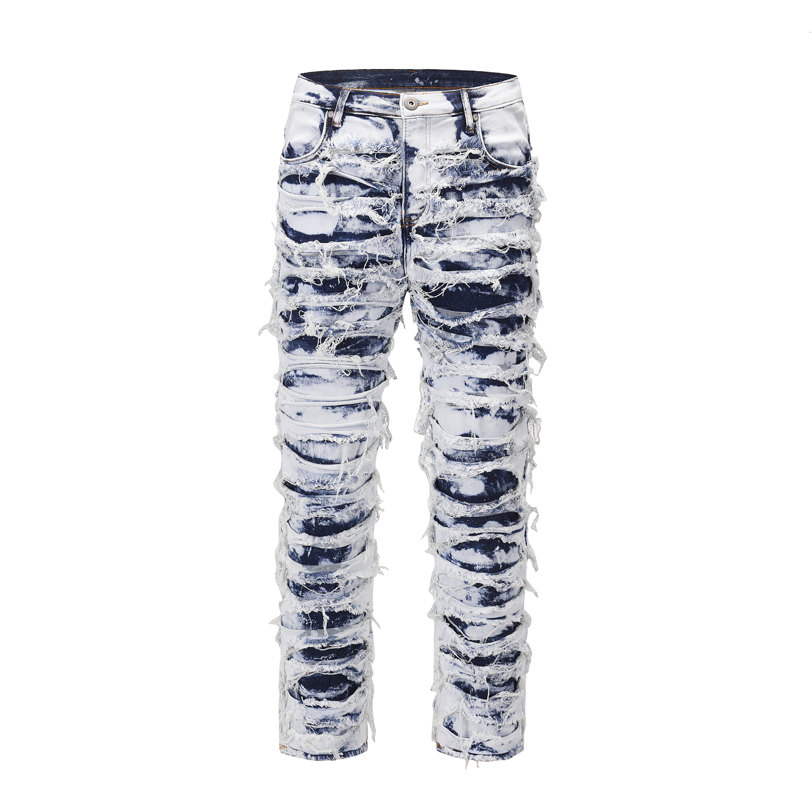 Mens Jeans Y2k Pleated Slim Ripped Washed Distressed Seasons Streetwear Hip Hop Big Destroyed Biker Skinny Denim for Male 230606