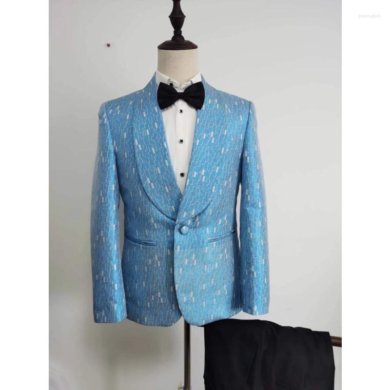 Men's Suits Blue Pattern Shawl Lapel Single Breasted Men Latest Coat Pant Design Wedding Groom Slim Fit Tuxedo Party Blazer 2 Pieces, Custom made
Men's Suits Blue Pattern Shawl Lapel Single Breasted Men Latest Coat Pant Design Wedding Groom Slim Fit Tuxedo Party Blazer 2 Pieces, Custom made