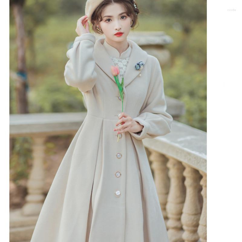 Women' Jackets Elegant French Style Overcoat Coat Cotton Thickened Korean Single Breasted Design Chic Casual Coats Lady Woolen Send Brooch, Dress
Women' Jackets Elegant French Style Overcoat Coat Cotton Thickened Korean Single Breasted Design Chic Casual Coats Lady Woolen Send Brooch, Dress