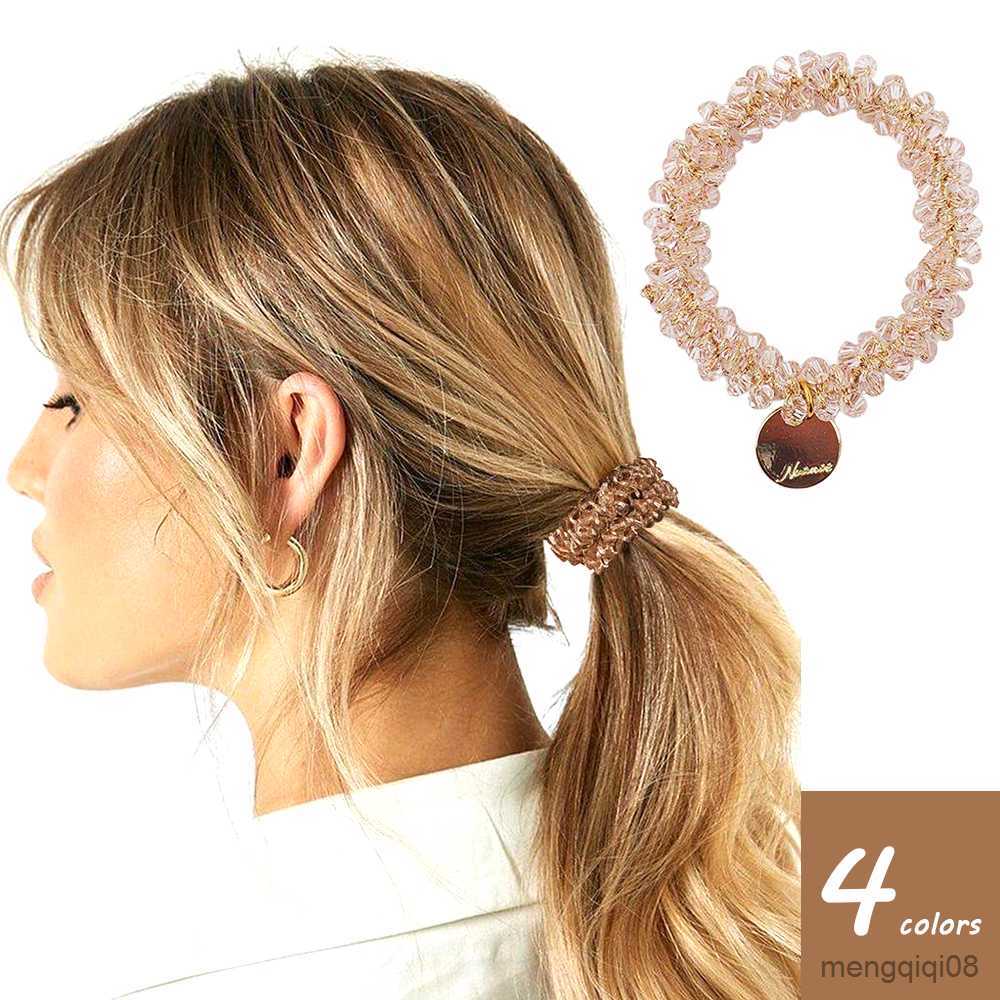 Other Rhinestone Hair Elastics Ties Holders Champagne Hair Tie Hair Accessories for Women and Girls