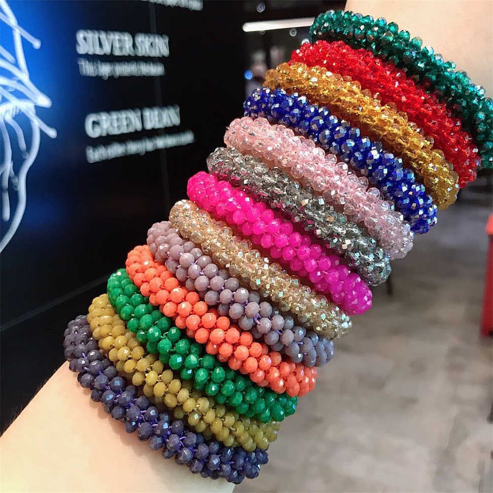 Other New Glitter Hair Rope for Women Hair Bands Beaded Rubber Hairband Hair Accessories
