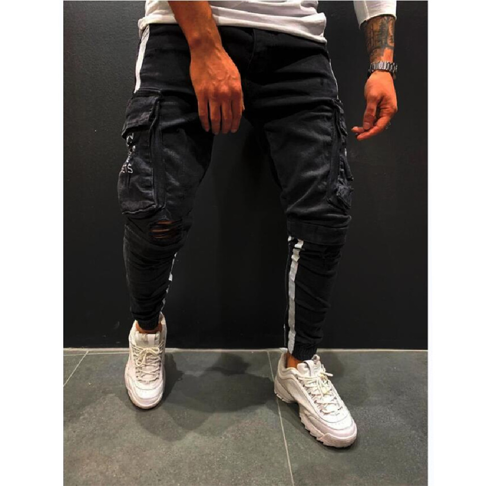 Mens Jeans Denim Pocket Pants Summer Autumn Thin Slim Regular Fit Straight Elasticity Stretchy Male Blue Black Trousers 230606