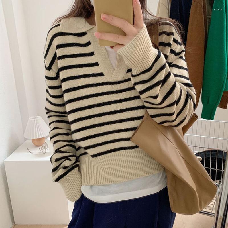 Women's Sweaters Women Striped Pullover Autumn Winter Korean Knitted Sweater Casual Fashion Thick Jumper Loose Turn Down Collar Knitwear, Green
Women's Sweaters Women Striped Pullover Autumn Winter Korean Knitted Sweater Casual Fashion Thick Jumper Loose Turn Down Collar Knitwear, Green