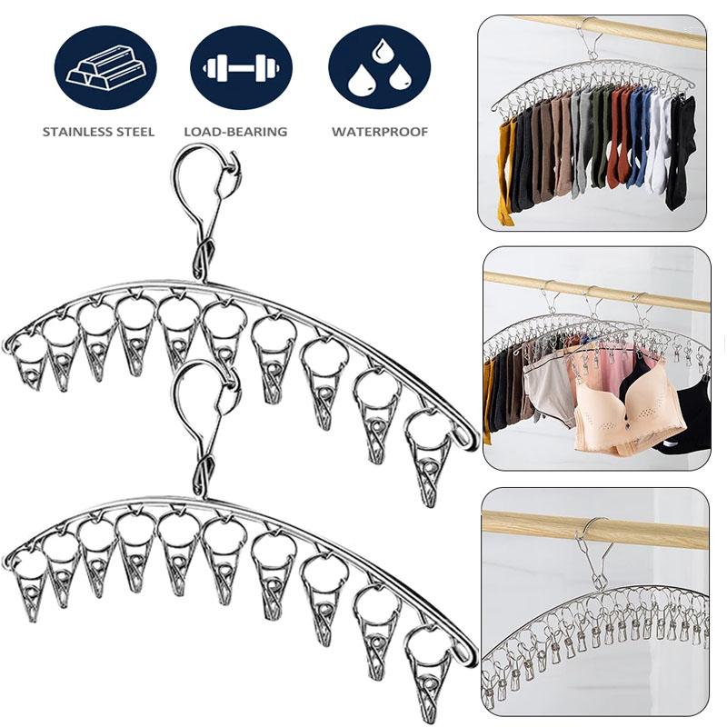 Hangers 10/16 Clips Clothes Drying Hanger Stainless Steel Windproof Clothespin Laundry Clothesline Sock Towel Bra Rack
Hangers 10/16 Clips Clothes Drying Hanger Stainless Steel Windproof Clothespin Laundry Clothesline Sock Towel Bra Rack