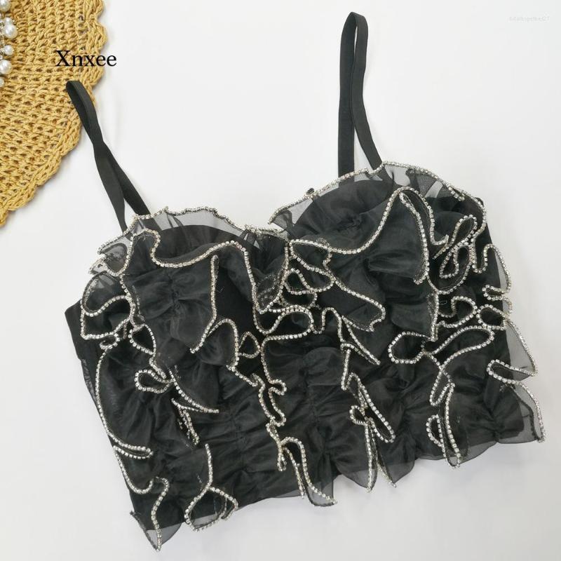 Women's Tanks Y2K Ruffled Bra Crop Tops High Street Women's Camisole Fashion Splicing Mesh Bustier Female Slim Underwear Tank Clothing, Black
Women's Tanks Y2K Ruffled Bra Crop Tops High Street Women's Camisole Fashion Splicing Mesh Bustier Female Slim Underwear Tank Clothing, Black