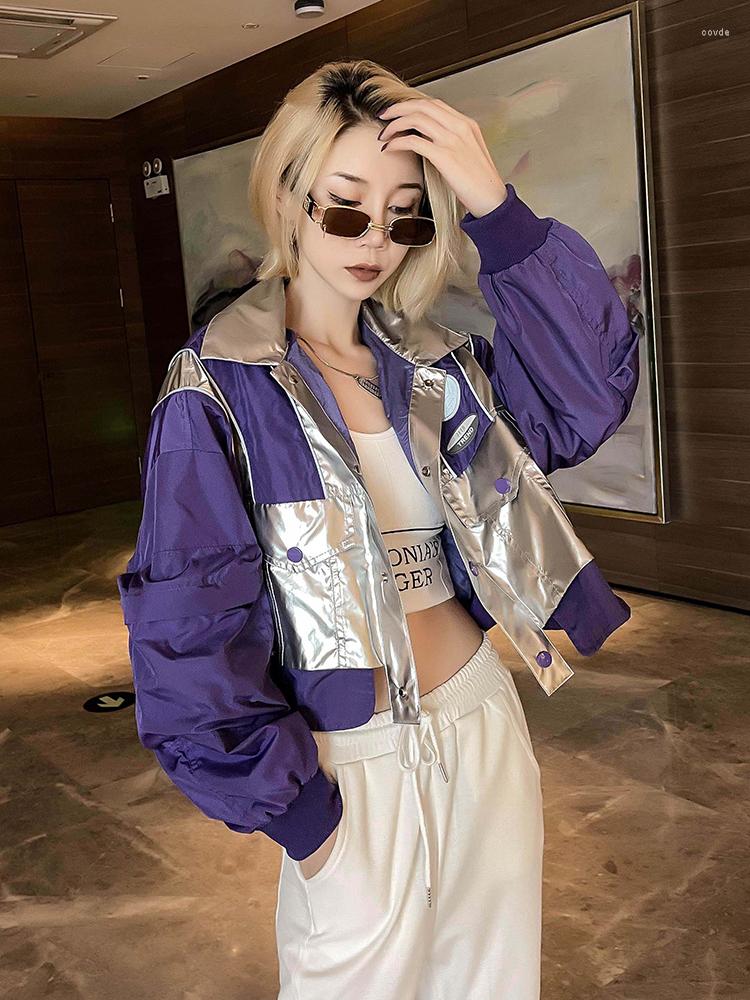 Women' Jackets Purple Patchwork Sliver Coat Women' European Station 2023 Spring Autumn Versatile Color Contrast Short Casual Top Ins
Women' Jackets Purple Patchwork Sliver Coat Women' European Station 2023 Spring Autumn Versatile Color Contrast Short Casual Top Ins