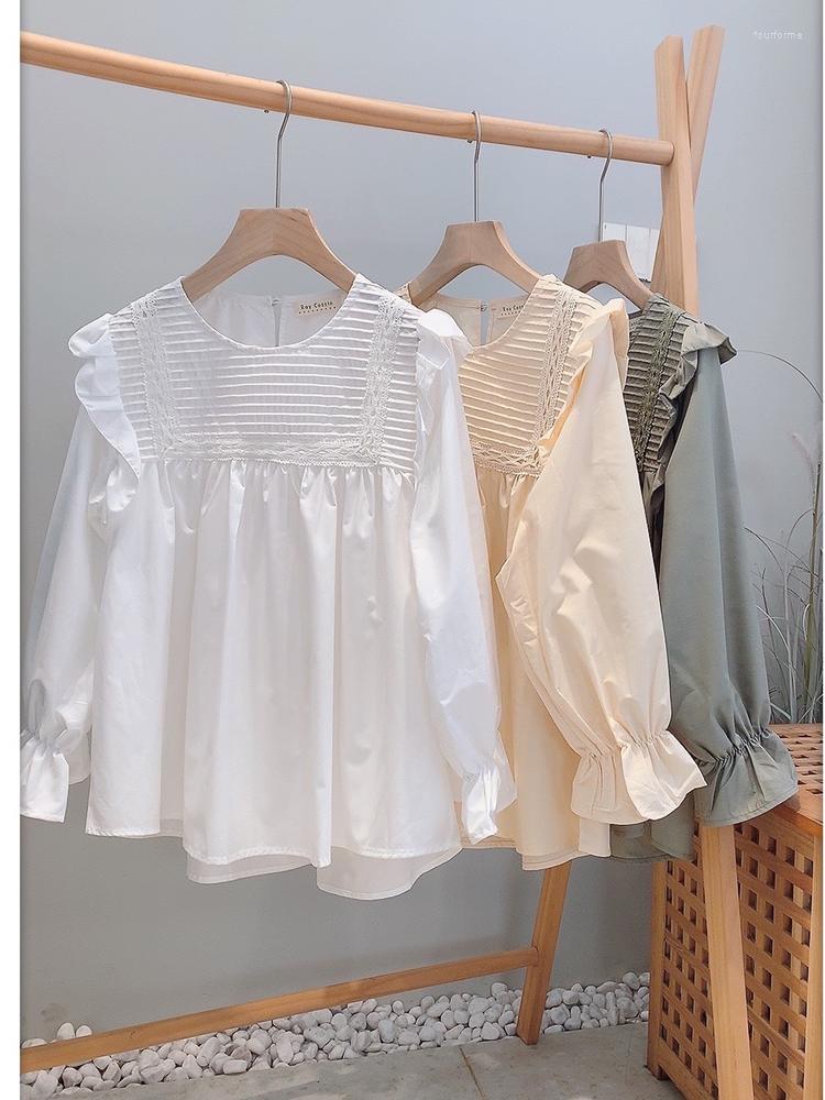 Women's Blouses Lamtrip Retro Brief Pleated Folds V-Neck Cotton Long Sleeve Loose Mori Girl Shirt Blouse 2023 Summer, Beige
Women's Blouses Lamtrip Retro Brief Pleated Folds V-Neck Cotton Long Sleeve Loose Mori Girl Shirt Blouse 2023 Summer, Beige