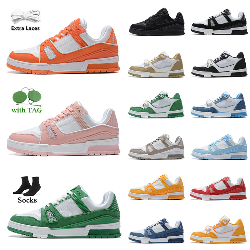 2023 Virgil Trainer designer sneakers Casual Shoes Calfskin Leather Abloh tripler White pink dhgate Platform mens women vuittns Low Outdoors Shoe Size euro 36-45