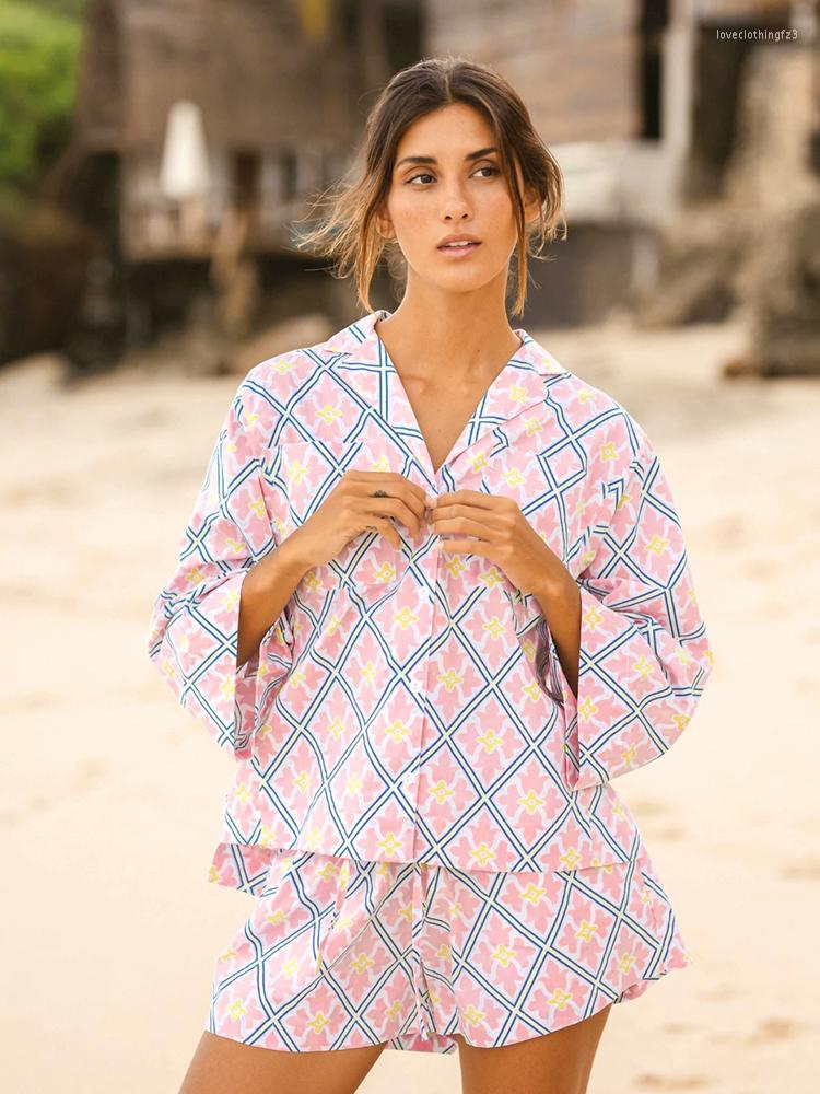 Women' Sleepwear Hiloc 2023 Flowers Print Women' Pajamas Single Breasted Drawstring Turn-Down Collar Home Suit Set Woman 2 Pieces
Women' Sleepwear Hiloc 2023 Flowers Print Women' Pajamas Single Breasted Drawstring Turn-Down Collar Home Suit Set Woman 2 Pieces