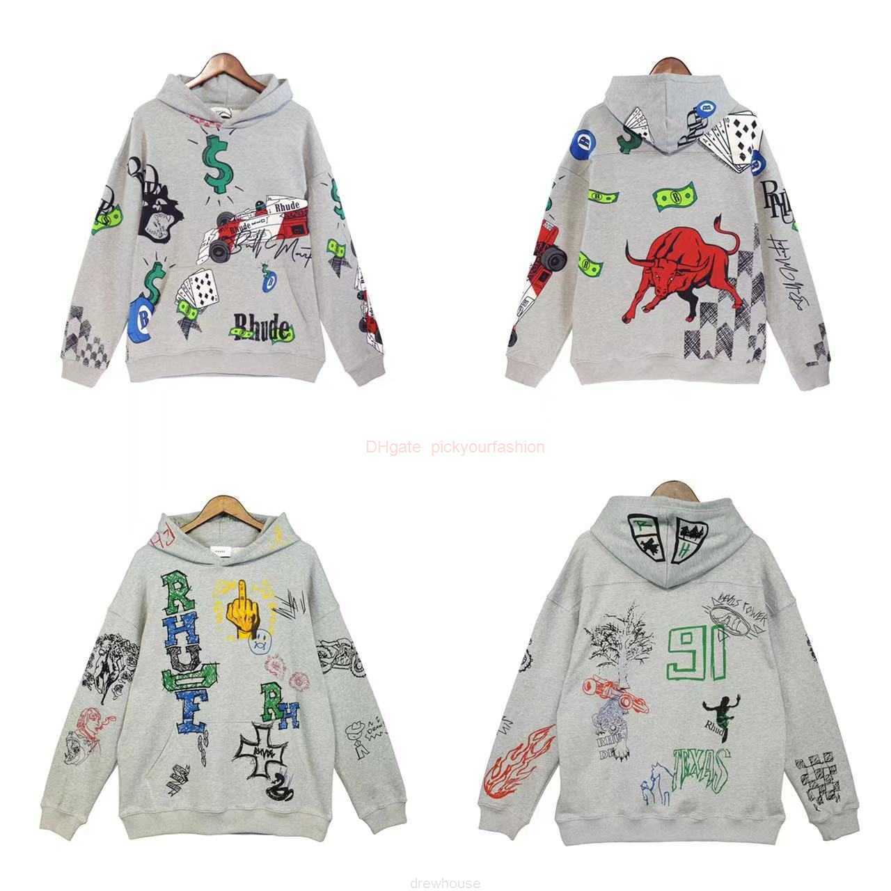 Designer Clothing Mens Sweatshirts Hoodies Rhude Fashion Brand Doodle Hoodie Manager Handpainted Graffiti High Street Mens Womens Hoodies Hoodies Fashion Fashio, Shipping fee
Designer Clothing Mens Sweatshirts Hoodies Rhude Fashion Brand Doodle Hoodie Manager Handpainted Graffiti High Street Mens Womens Hoodies Hoodies Fashion Fashio, Shipping fee