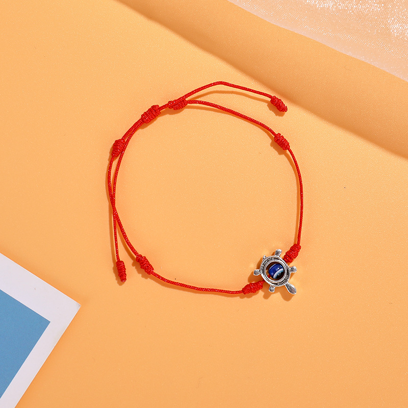 Turkish Evil Eye Bracelet Hand Woven Tortoise Palm Eye Demon Lucky Red Rope Bracelet For Women Men Jewelry