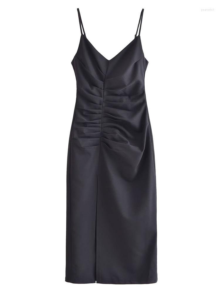 Casual Dresses Woman Elegant Black Slim Pleated Sling 2023 Female Sexy Asymmetrical Satin Long Dress Ladies Backless Party
Casual Dresses Woman Elegant Black Slim Pleated Sling 2023 Female Sexy Asymmetrical Satin Long Dress Ladies Backless Party