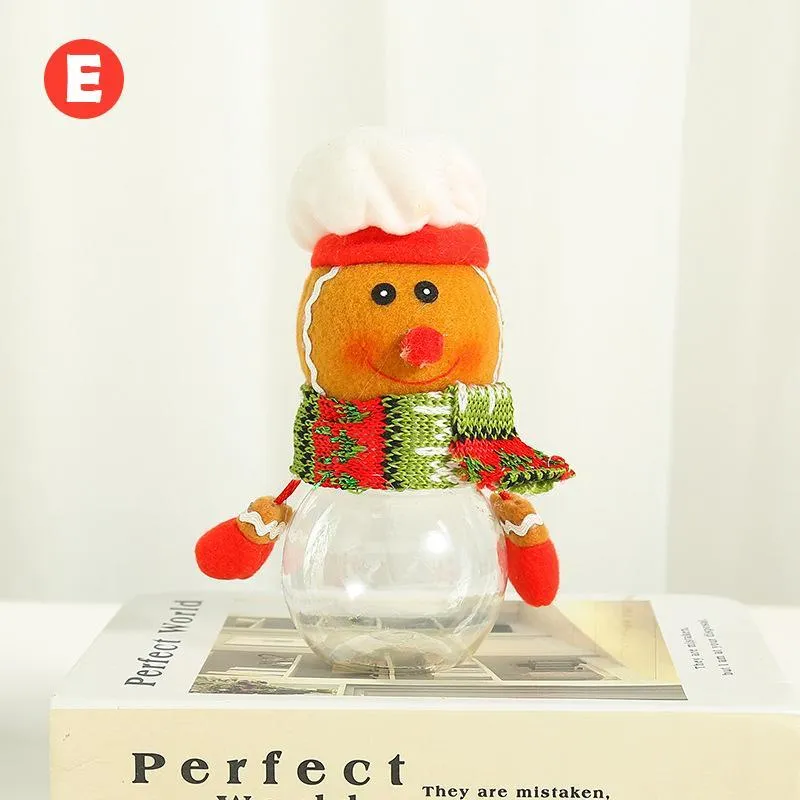 Plastic Jar Christmas Theme Small Gift Bags Candy Box Crafts Home Party Decorations Wholesale JN07
