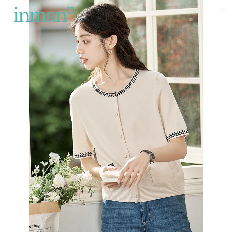 Women' Knits INMAN Women Knitwear 2023 Summer Short Sleeve O Neck Loose T-shirt Classic Contrasting Color Pearl Buckle French Commuting, Grass green
Women' Knits INMAN Women Knitwear 2023 Summer Short Sleeve O Neck Loose T-shirt Classic Contrasting Color Pearl Buckle French Commuting, Grass green