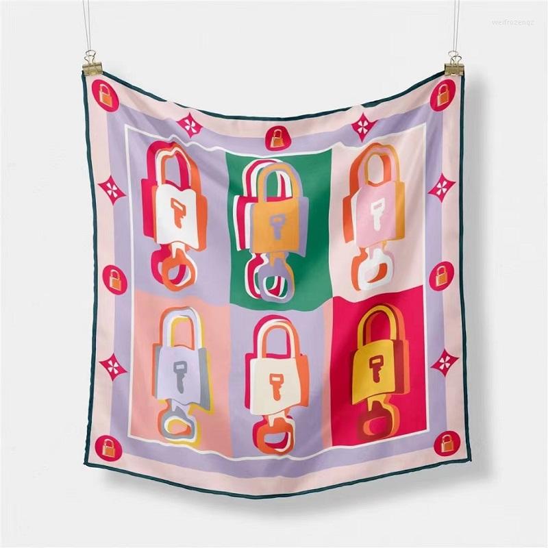 Scarves 53CM Fashion Lock Print Small Square Scarf Women Twill Silk Wrap Bandana Female Hijab Foulard Neckerchief Accessories Jewelry
Scarves 53CM Fashion Lock Print Small Square Scarf Women Twill Silk Wrap Bandana Female Hijab Foulard Neckerchief Accessories Jewelry