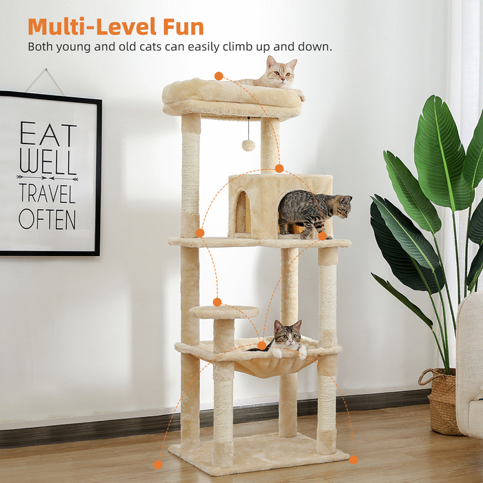 Cat Furniture Scratchers Drop Tree Tall Tower with Large Condo Cozy Perch Bed Scratching Posts Toys 230606