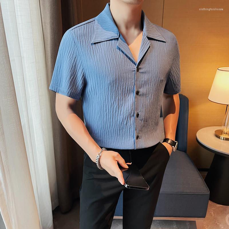 Men's Casual Shirts 3Colors Summer Turn Down Collar Short Sleeve For Men Clothing 2023 Ice Silk Slim Fit Business Blouse Homme Sale, Blue
Men's Casual Shirts 3Colors Summer Turn Down Collar Short Sleeve For Men Clothing 2023 Ice Silk Slim Fit Business Blouse Homme Sale, Blue