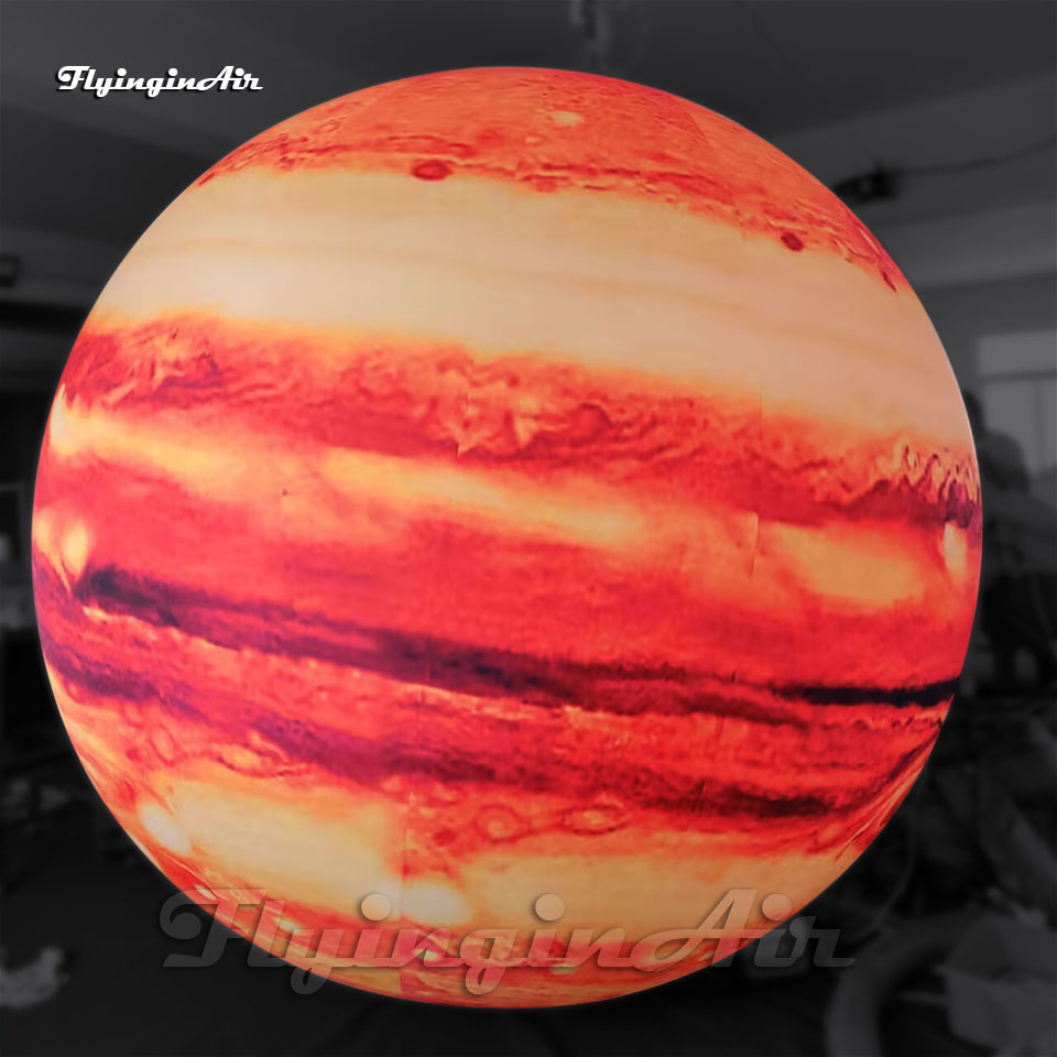 Wonderful Huge Lighting Inflatable Jupiter Ball Solar System Planet Balloon Hanging/Ground Sphere For Museum Ceiling Decoration