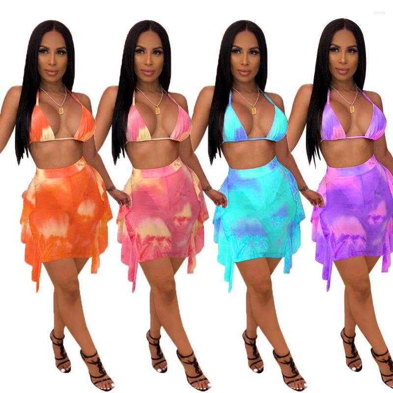 Women' Swimwear CM2109 Women' Sexy Bikini Two-piece Tie-dye Printed Mesh Dress, Pink-2
Women' Swimwear CM2109 Women' Sexy Bikini Two-piece Tie-dye Printed Mesh Dress, Pink-2