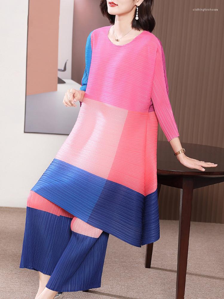 Women's Two Piece Pants Fashion Design Sense Contrast Color Suit Women's 2023 Spring Pleated Casual Two-piece Loose Wide Leg Set, Blue
Women's Two Piece Pants Fashion Design Sense Contrast Color Suit Women's 2023 Spring Pleated Casual Two-piece Loose Wide Leg Set, Blue