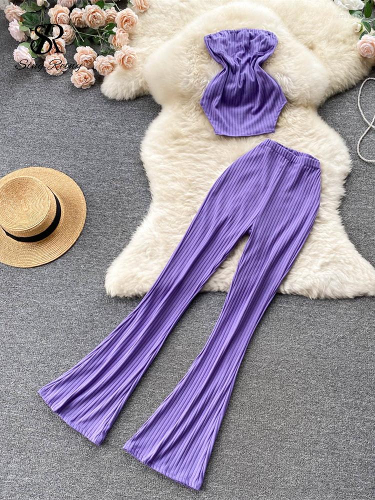 Women's Two Piece Pants SINGREINY Strapless Knitted Set Women Elastic Solid Summer 2023 Short Camisole Wide Leg Long Flare Slim Suits, White
Women's Two Piece Pants SINGREINY Strapless Knitted Set Women Elastic Solid Summer 2023 Short Camisole Wide Leg Long Flare Slim Suits, White