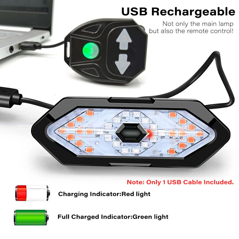 Bike Lights Bicycle Turn Signal Light Wireless Remote Control USB Rechargeable Front Rear Bike Tail Lights for Bicycles Scooters MTB Road 230606