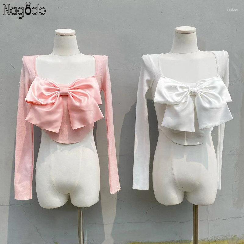 Women's T Shirts Korean Chic Kawaii Short Stitch Knitted Bow Top Summer Blouse Party Long Sleeve Y2k Crop Sweet Women Shirt, White short sleeve
Women's T Shirts Korean Chic Kawaii Short Stitch Knitted Bow Top Summer Blouse Party Long Sleeve Y2k Crop Sweet Women Shirt, White short sleeve