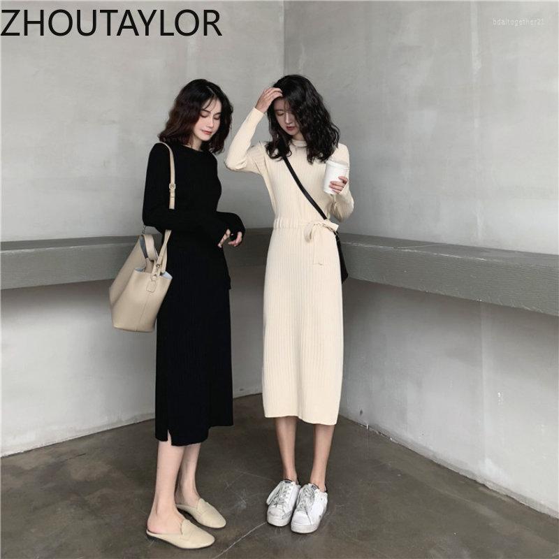 Casual Dresses ZHOUTAYLOR Dress Women Office Lady Sweet O-Neck Drawstring Vestidos Femme Full Sleeve High Waisted Winter Female, Black
Casual Dresses ZHOUTAYLOR Dress Women Office Lady Sweet O-Neck Drawstring Vestidos Femme Full Sleeve High Waisted Winter Female, Black