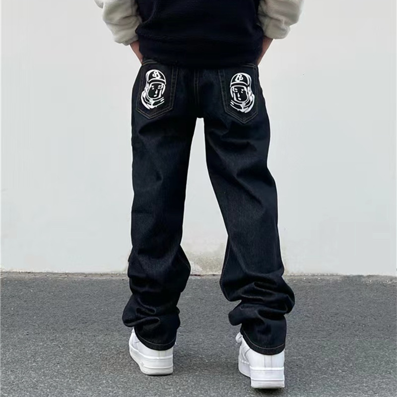 Mens Jeans Fashion Ropa Dog Print Baggy Men Hip Hop Pants Y2K Clothes Black Straight Denim Trousers Pantalon Homme 230606