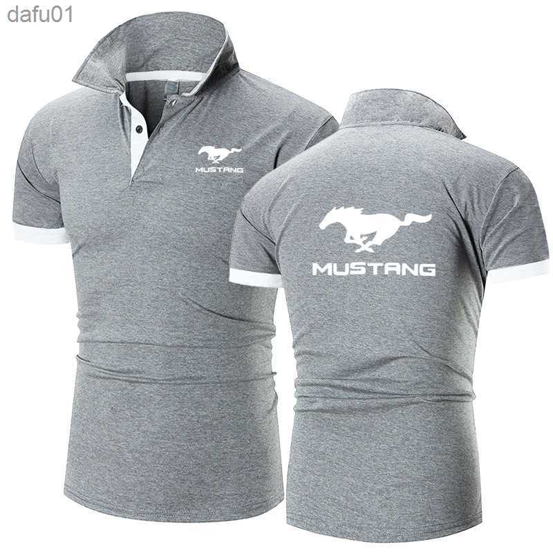 Summer Men's Polo Shirt Mustang Printing Casual High Quality Cotton Short Sleeves Man Harajuku Classic Tops Custom T-shirts L230520