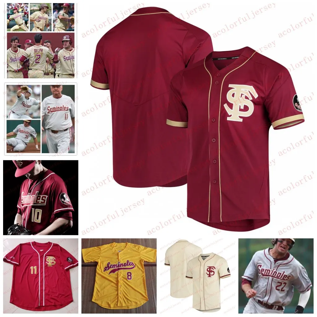 Buster Posey Deion Sanders FSU Baseball Jersey Dick Howser J. Drew Mike Martin Larry Rothschild Nick Derr Elih Villanueva Stitched Jerseys Custom Jersey
